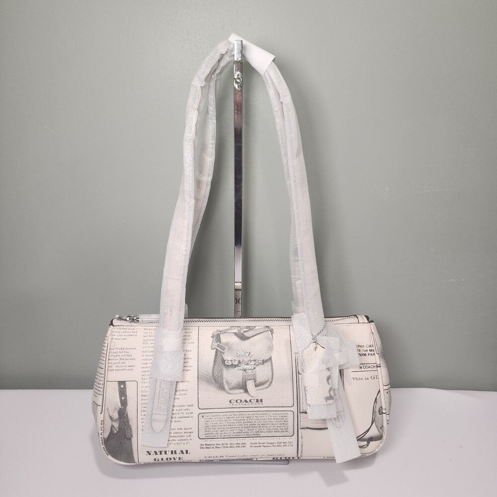 NWT Coach CDC11 Asher Shoulder Bag With Newspaper Print V4